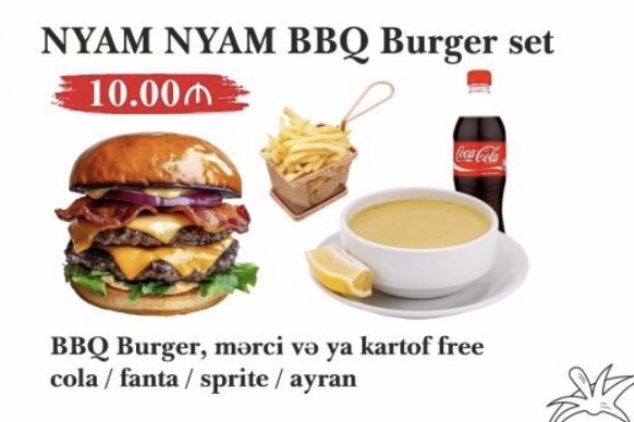 Nyam Nyam BBQ burger seti